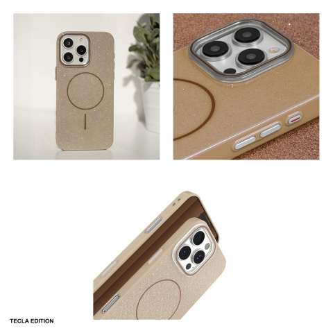 Husa Glitter Thin Mag pentru Apple iPhone 16 Pro, Carcasa magnetica, Maro [3]