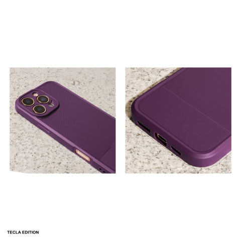 Husa Simple Carbon pentru Apple iPhone 16 Pro, Carcasa, Mov [4]