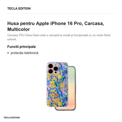 Husa Glow Glam rustic pentru Apple iPhone 16 Pro, Carcasa, Multicolor [1]