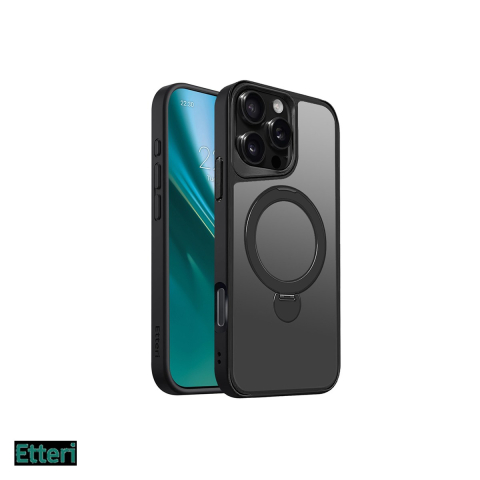 Huse si protectii smartphone - Husa Etteri Matt Mag Ring pentru Apple iPhone 16 Pro Max, Carcasa magnetica, Negru