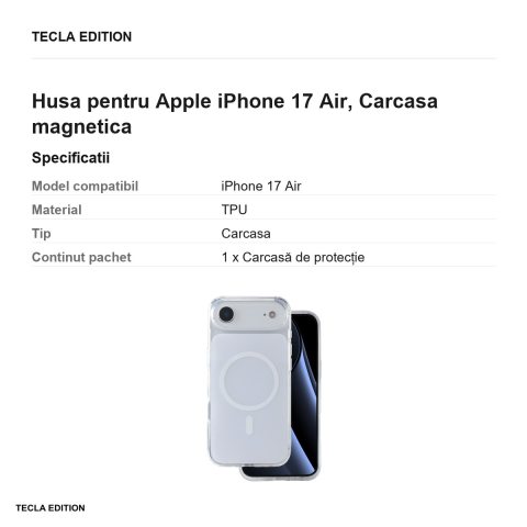 Husa Lowkey Mag pentru Apple iPhone 17 Air, Carcasa magnetica, Alb [2]