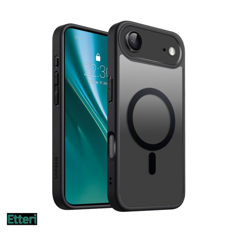 Huse si protectii smartphone - Husa Etteri Matt Mag pentru Apple iPhone 17 Air, Carcasa magnetica, Negru