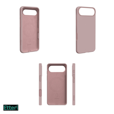Husa Etteri Silicone Mag pentru Apple iPhone 17 Air, Carcasa magnetica, Roz [3]