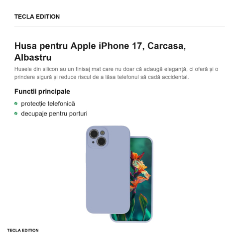 Husa Silicon baby pentru Apple iPhone 17, Carcasa, Albastru [1]