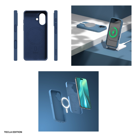 Husa Etteri Silicone Mag pentru Apple iPhone 17, Carcasa magnetica, Albastru [4]