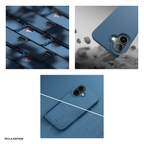 Husa Etteri Silicone Mag pentru Apple iPhone 17, Carcasa magnetica, Albastru [5]