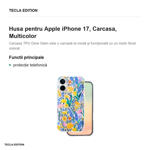 Husa Glow Glam rustic pentru Apple iPhone 17, Carcasa, Multicolor [1]