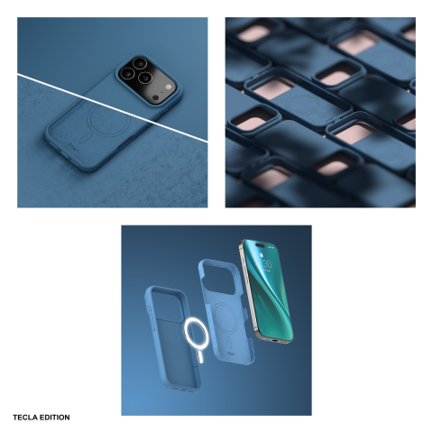 Husa Etteri Silicone Mag pentru Apple iPhone 17 Pro, Carcasa magnetica, Albastru [5]
