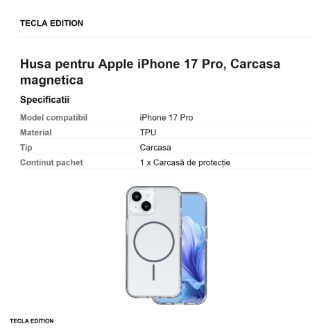Husa Anti Shock Thin Mag open ring pentru Apple iPhone 17 Pro, Carcasa magnetica, Gri [2]