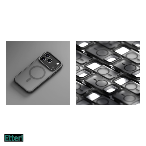 Husa Etteri Matt Mag pentru Apple iPhone 17 Pro, Carcasa magnetica, Negru [4]