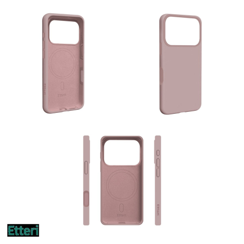 Husa Etteri Silicone Mag pentru Apple iPhone 17 Pro, Carcasa magnetica, Roz [3]