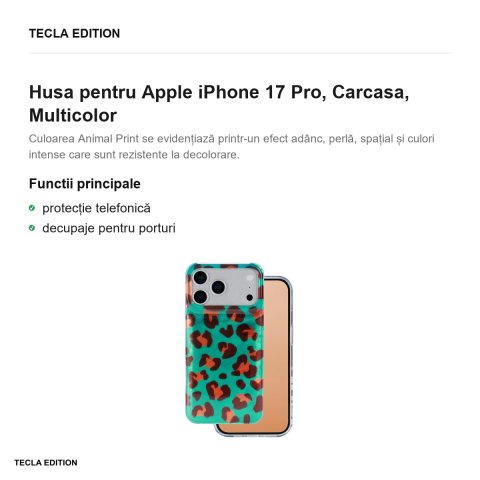 Husa Animal Print Crazy Cheetah pentru Apple iPhone 17 Pro, Carcasa, Multicolor [1]