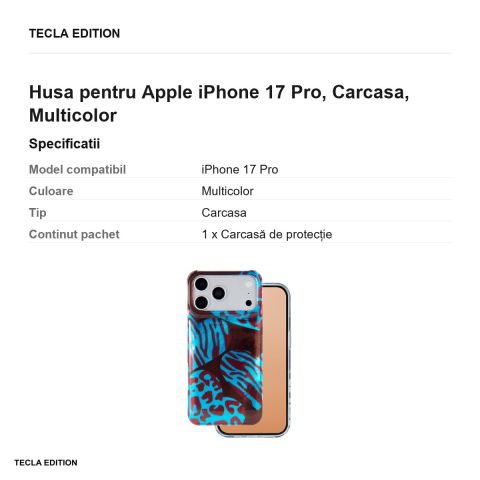 Husa Animal Print Chameleon pentru Apple iPhone 17 Pro, Carcasa, Multicolor [2]