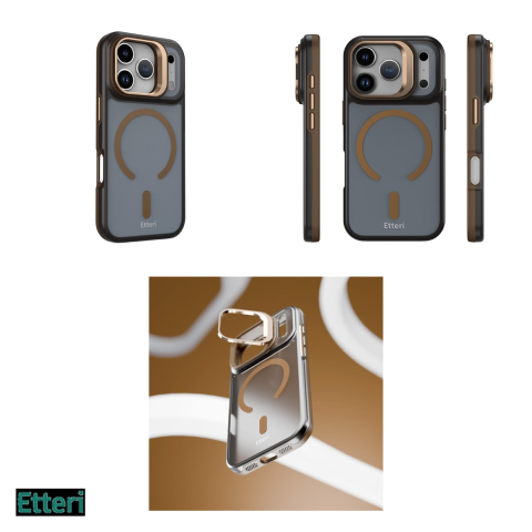 Husa Etteri Morning Fog pentru Apple iPhone 17 Pro Max, Carcasa magnetica, Maro [3]