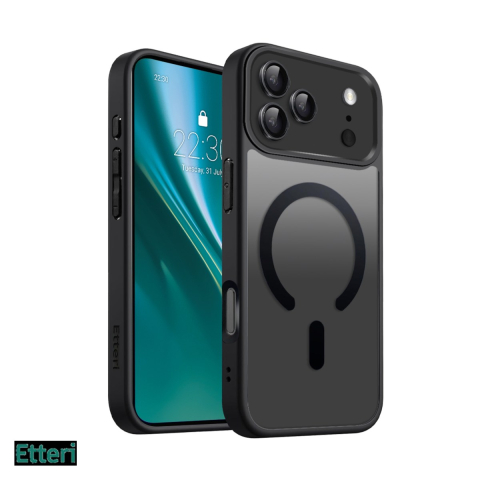 Huse si protectii smartphone - Husa Etteri Matt Mag pentru Apple iPhone 17 Pro Max, Carcasa magnetica, Negru