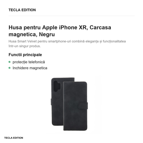 Husa pentru Apple iPhone XR, Carcasa magnetica, Negru [1]