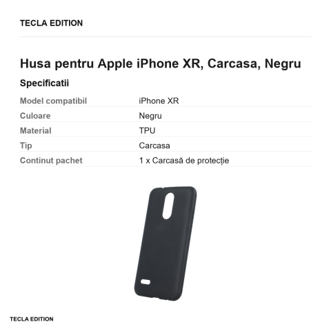 Husa Matt TPU pentru Apple iPhone XR, Carcasa, Negru [2]