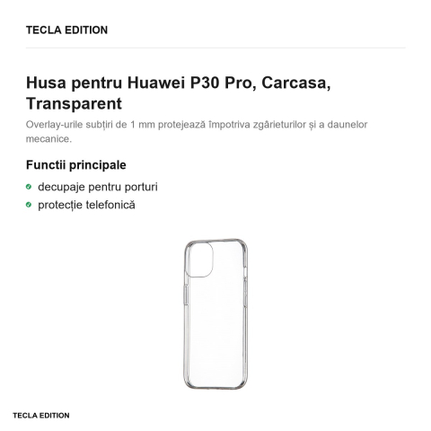 Husa Slim 1 mm pentru Huawei P30 Pro, Carcasa, Transparent [1]