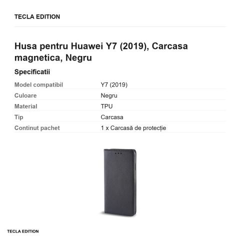 Husa pentru Huawei Y7 (2019), Carcasa magnetica, Negru [2]