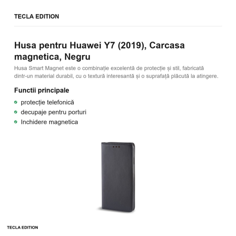 Husa pentru Huawei Y7 (2019), Carcasa magnetica, Negru [1]