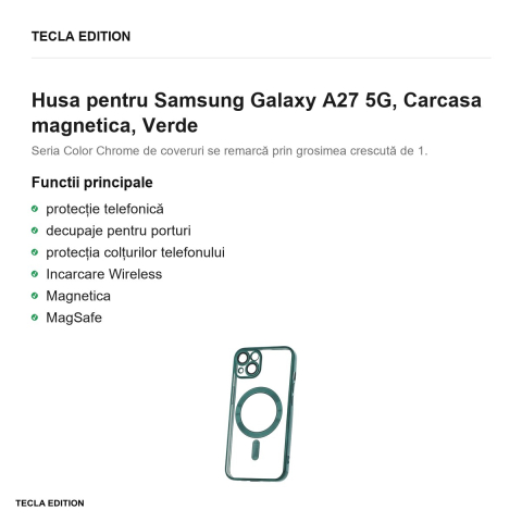 Husa pentru Samsung Galaxy A27 5G, Carcasa magnetica, Verde [1]