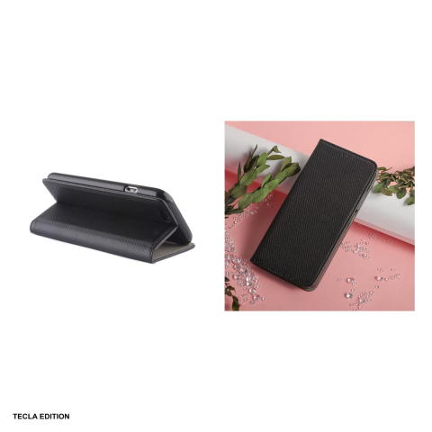 Husa Smart Magnet pentru Samsung Galaxy A32 5G, Galaxy M32 5G, tip carte cu inchidere magnetica, Negru [4]