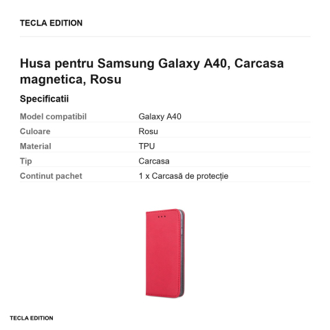 Husa pentru Samsung Galaxy A40, Carcasa magnetica, Rosu [2]