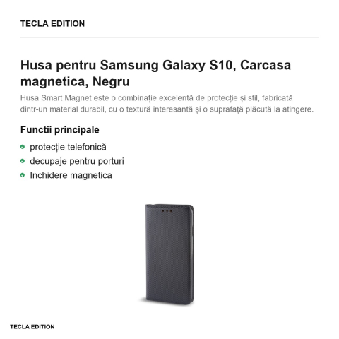 Husa pentru Samsung Galaxy S10, Carcasa magnetica, Negru [1]
