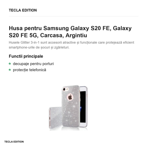 Husa pentru Samsung Galaxy S20 FE, Galaxy S20 FE 5G, Carcasa, Argintiu [1]