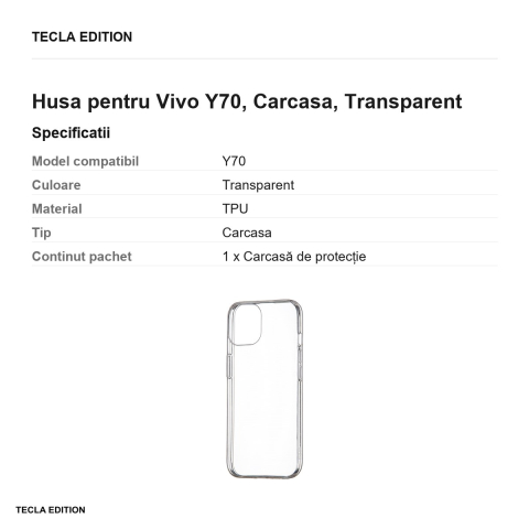 Husa pentru Vivo Y70, Carcasa, Transparent [2]