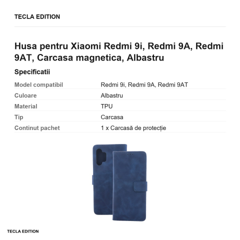 Husa pentru Xiaomi Redmi 9i, Redmi 9A, Redmi 9AT, Carcasa magnetica, Albastru [2]
