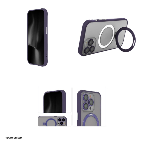 Husa Ring Secure Mag pentru Apple iPhone 15 Plus, Carcasa, Mov [3]