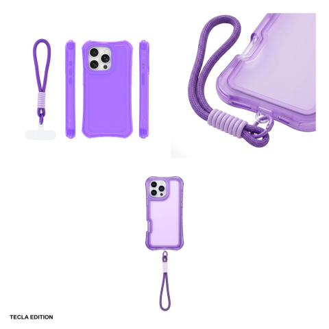 Husa Safepop strap pentru Apple iPhone 15 Pro, Carcasa, Mov [3]