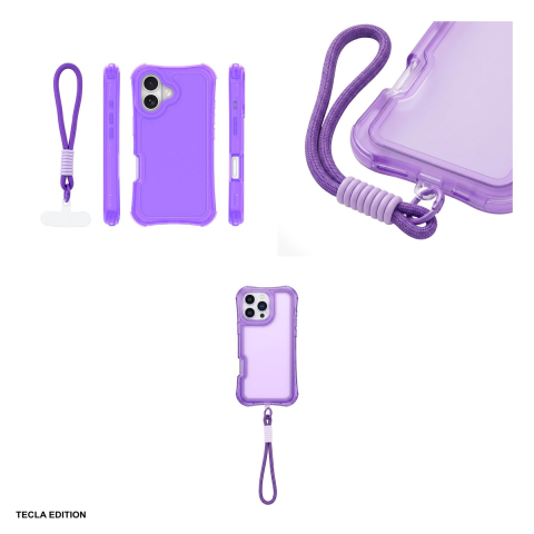 Husa Safepop strap pentru Apple iPhone 16, Carcasa, Mov [3]
