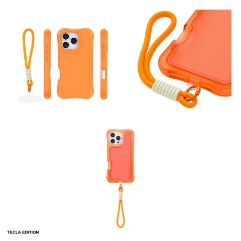 Husa Safepop strap pentru Apple iPhone 16 Pro Max, Carcasa, Portocaliu [3]