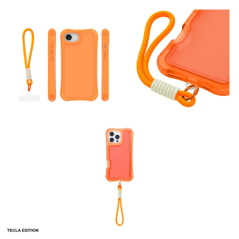 Husa Safepop strap pentru Apple iPhone 16e, iPhone 17e, Carcasa, Portocaliu [3]