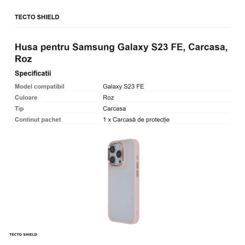 Husa Satin Elegant Matt pentru Samsung Galaxy S23 FE, Carcasa, Roz [2]