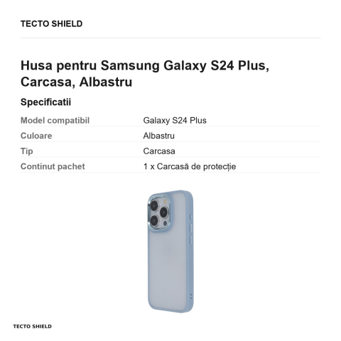 Husa Satin Elegant Matt pentru Samsung Galaxy S24 Plus, Carcasa, Albastru [2]