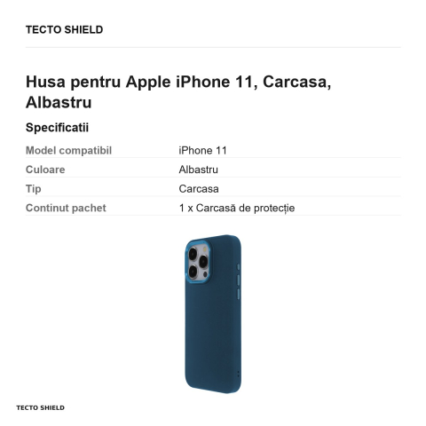 Husa Satin Elegant pentru Apple iPhone 11, Carcasa, Albastru [2]