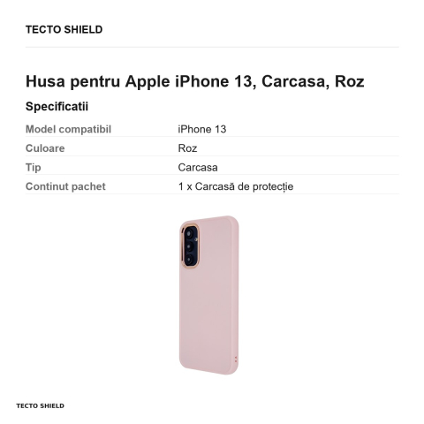 Husa Satin Elegant pentru Apple iPhone 13, Carcasa, Roz [2]