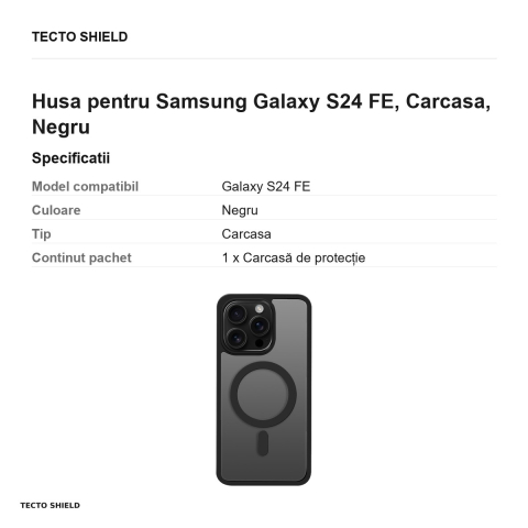 Husa Satin Matt Mag pentru Samsung Galaxy S24 FE, Carcasa, Negru [2]