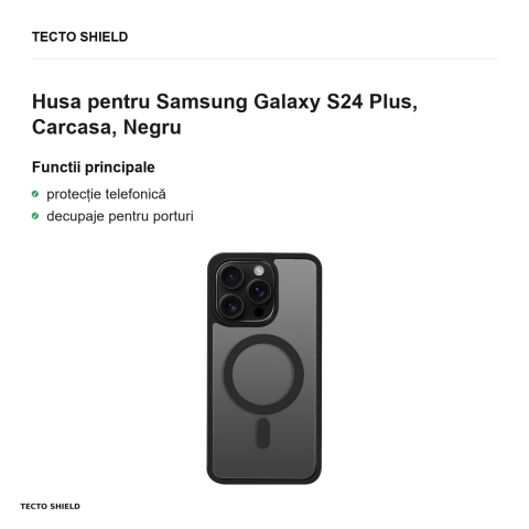 Husa Satin Matt Mag pentru Samsung Galaxy S24 Plus, Carcasa, Negru [1]