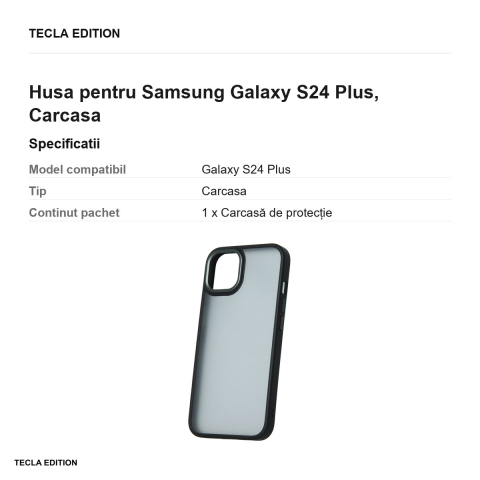 Husa Satin Matt pentru Samsung Galaxy S24 Plus, Carcasa, Negru [2]
