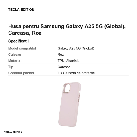 Husa Satin pentru Samsung Galaxy A25 5G (Global), Carcasa, Roz [2]