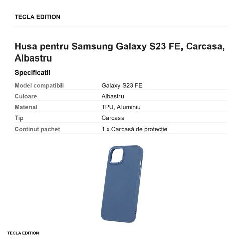 Husa Satin pentru Samsung Galaxy S23 FE, Carcasa, Albastru [2]