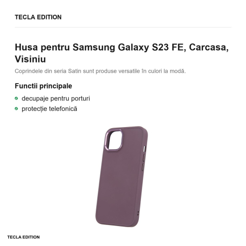 Husa Satin pentru Samsung Galaxy S23 FE, Carcasa, Visiniu [1]