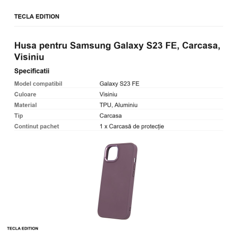 Husa Satin pentru Samsung Galaxy S23 FE, Carcasa, Visiniu [2]