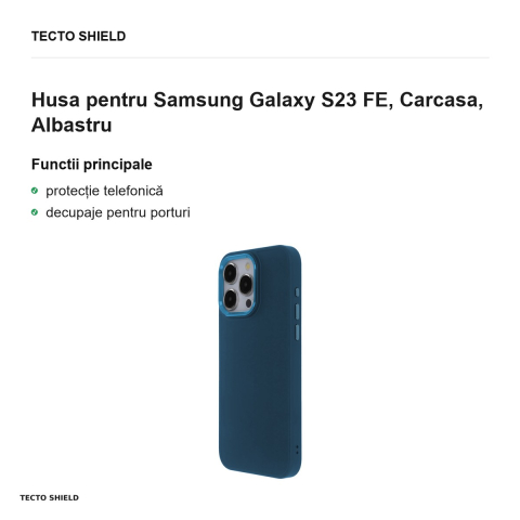 Husa Satin Touch pentru Samsung Galaxy S23 FE, Carcasa, Albastru [1]