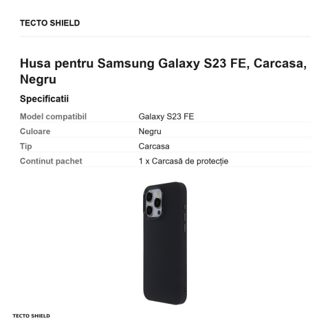 Husa Satin Touch pentru Samsung Galaxy S23 FE, Carcasa, Negru [2]