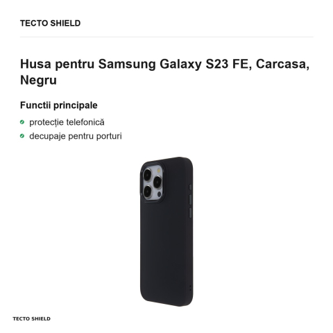 Husa Satin Touch pentru Samsung Galaxy S23 FE, Carcasa, Negru [1]